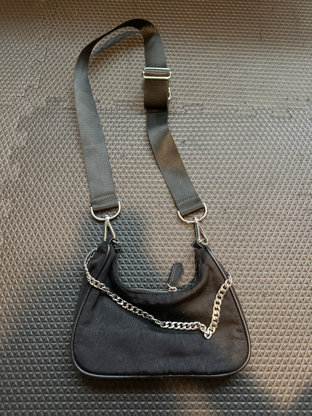 Urban Outfitters Black Shoulder Bag with Silver Chain